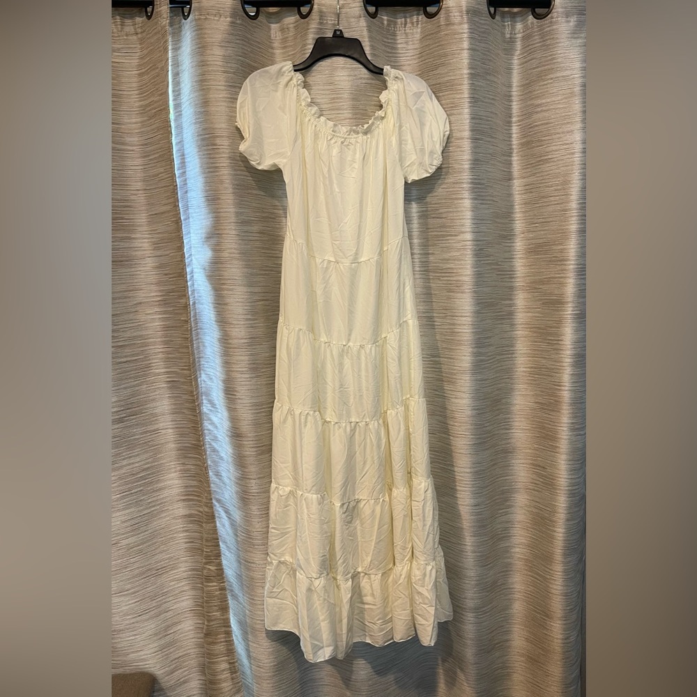 Women Maxi Creamy Dress